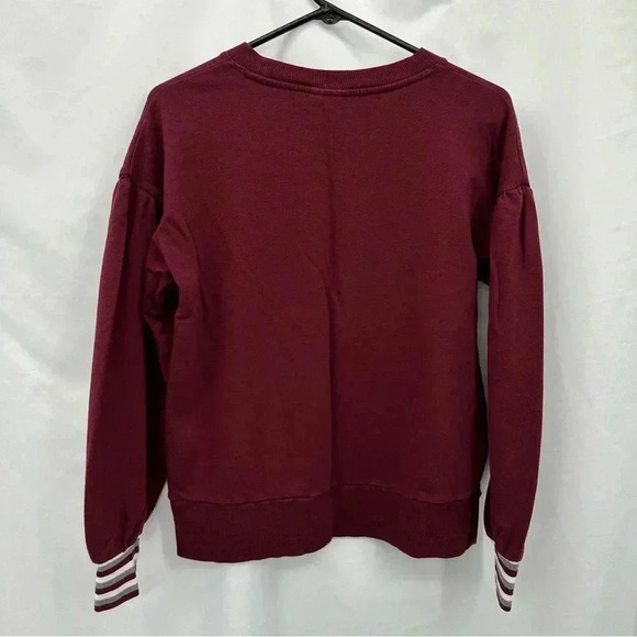Maison Jules Womens Pullover Tee Top Medium Wine Maroon Long Sleeved Crewneck - Picture 2 of 7